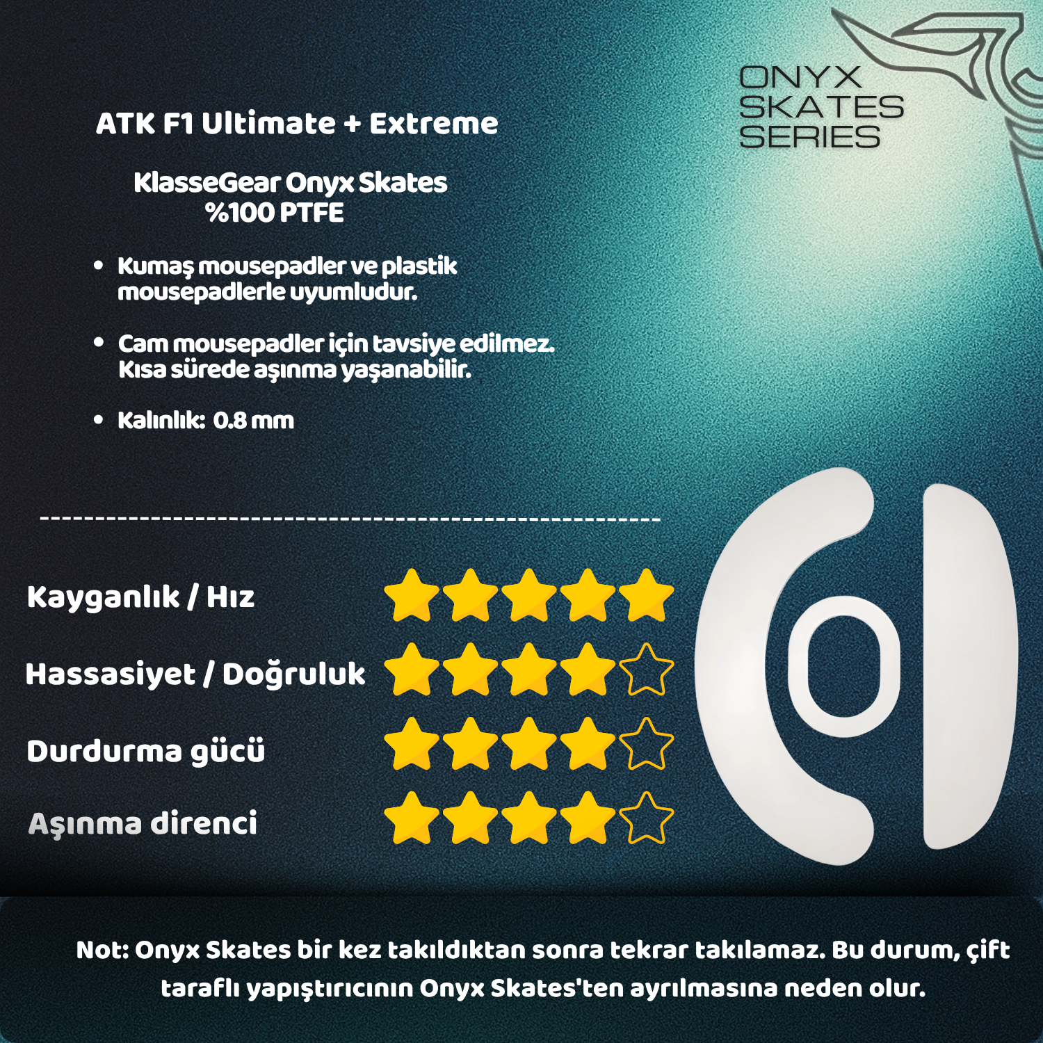 ATK F1 Ultimate / Extreme ile uyumlu Onyx Mouse Skate