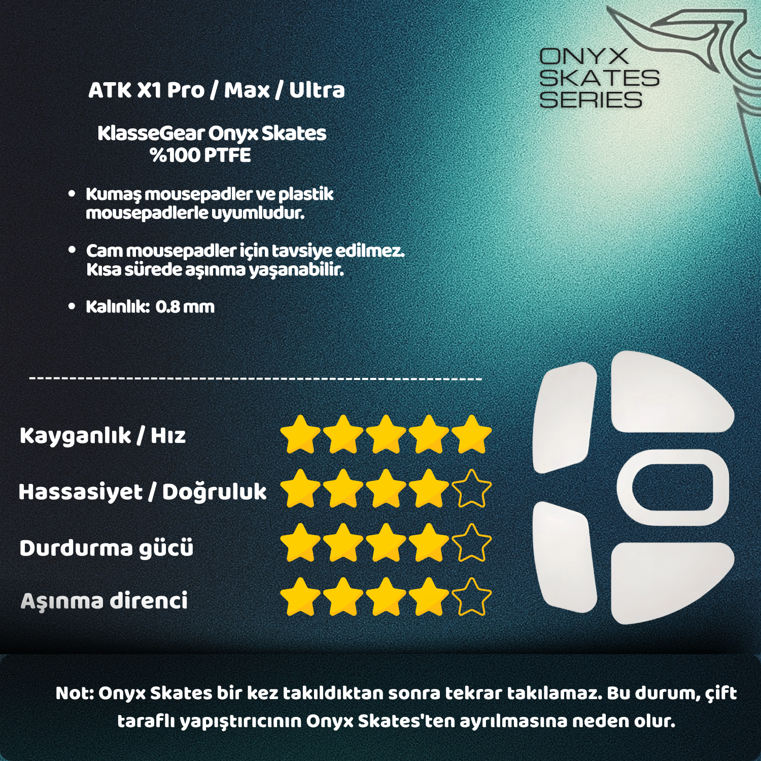 ATK X1 Pro / Max / Ultra ile uyumlu Onyx Mouse Skate