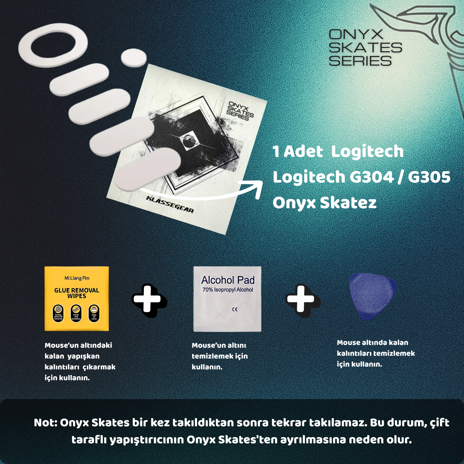 Logitech G304 / G305 ile uyumlu Onyx Mouse Skate