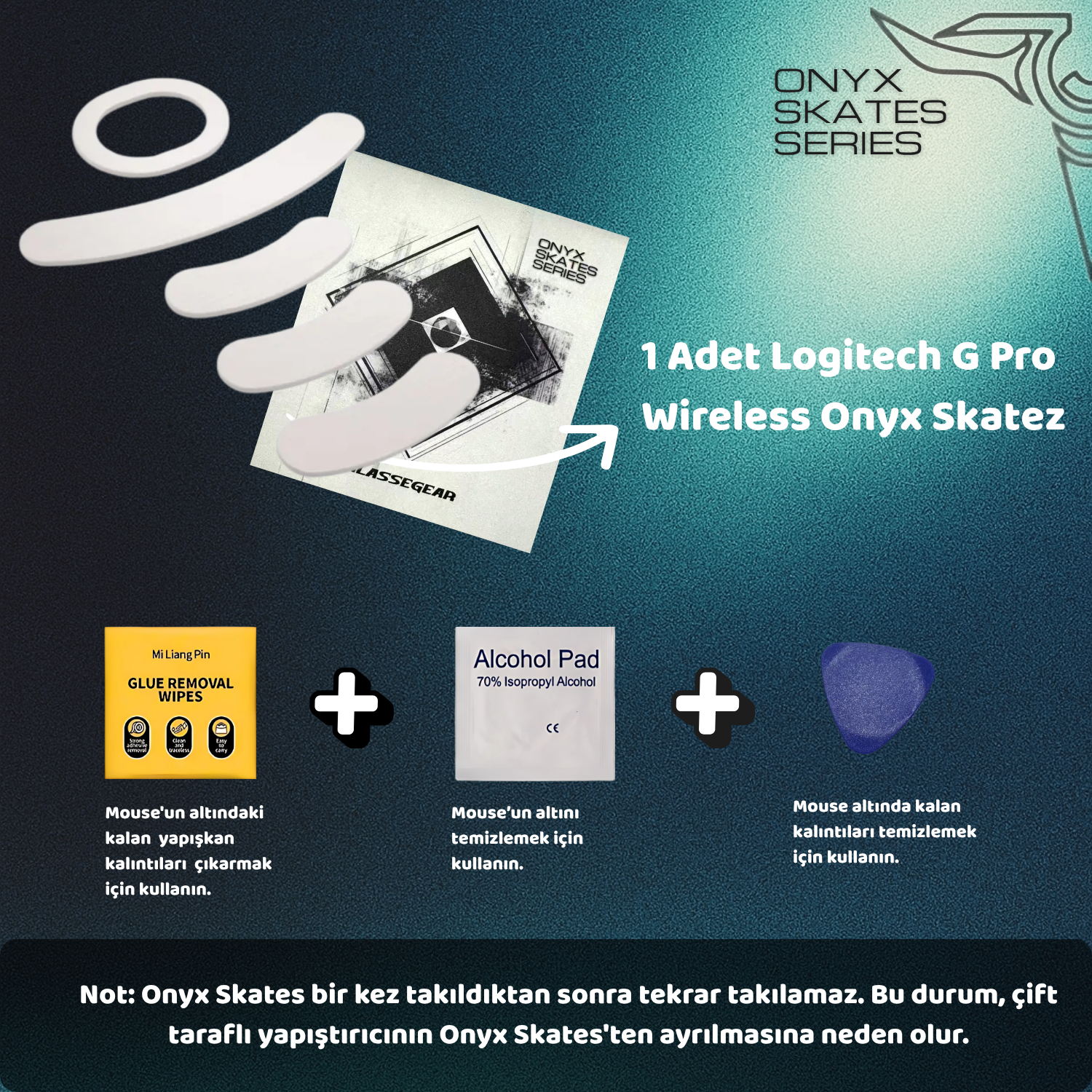 Logitech G Pro Wireless ile uyumlu Onyx Mouse Skate