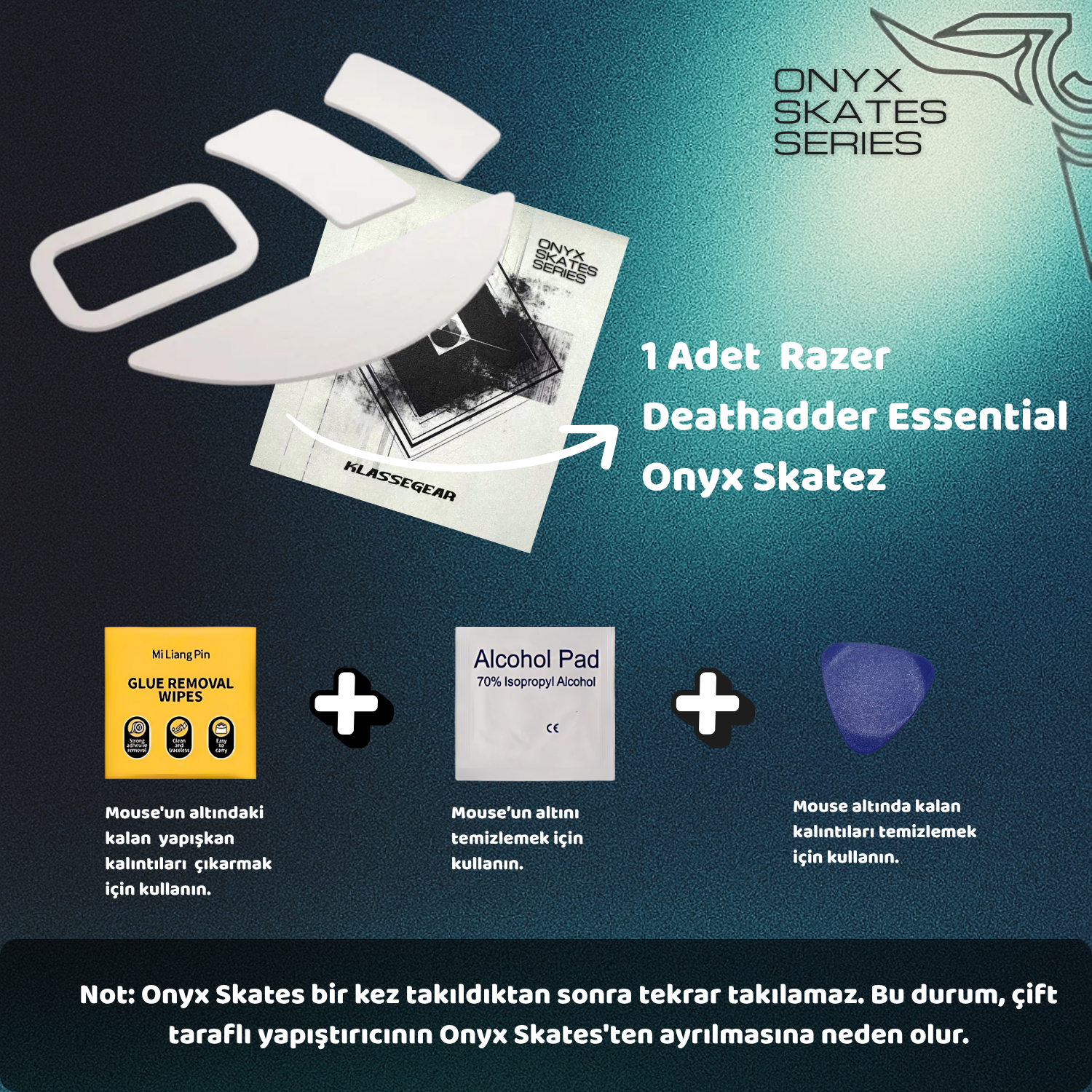 Razer Deathadder Essential ile uyumlu Onyx Mouse Skate