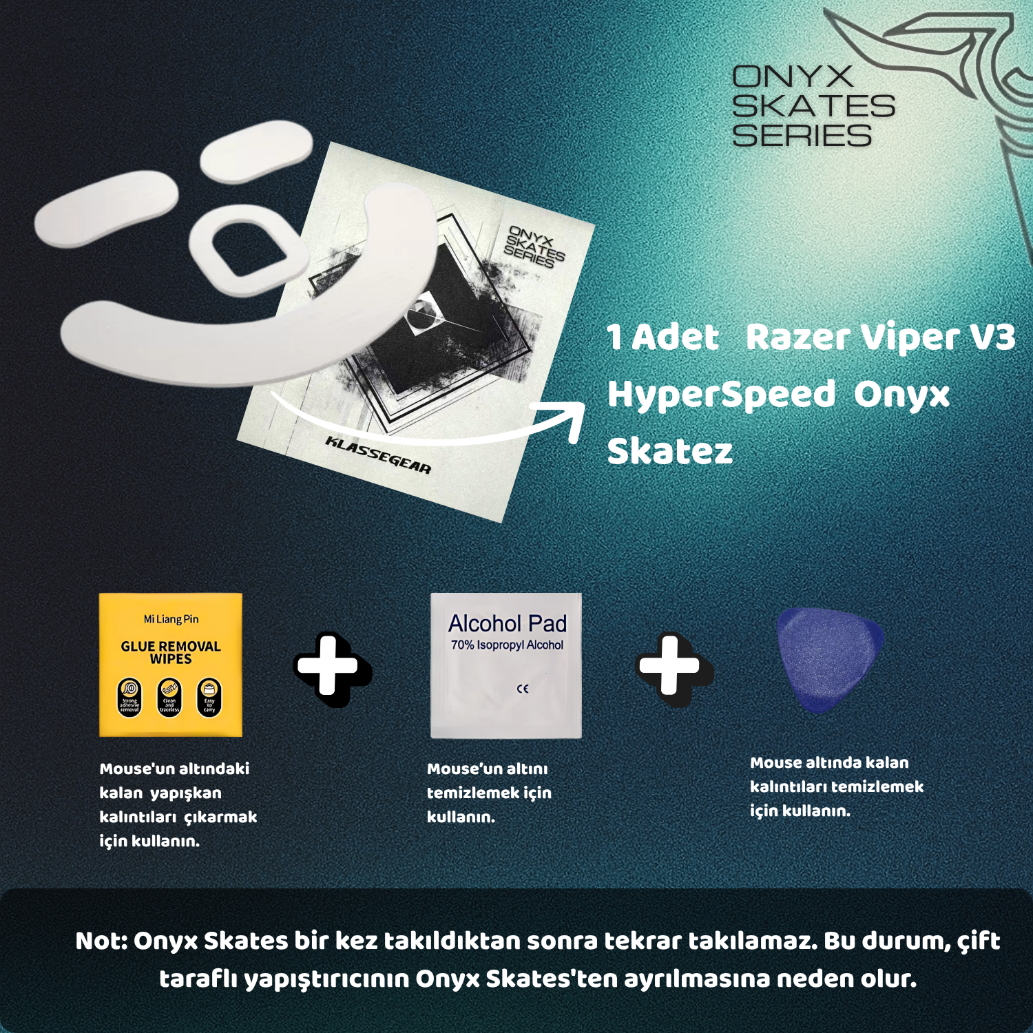 Razer Viper V3 HyperSpeed ile uyumlu Onyx Mouse Skate