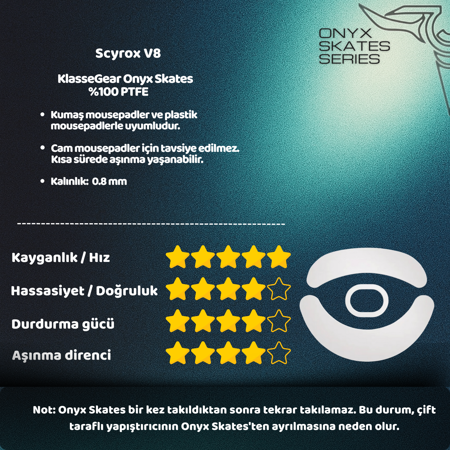 Scyrox V8 ile uyumlu Onyx Mouse Skate