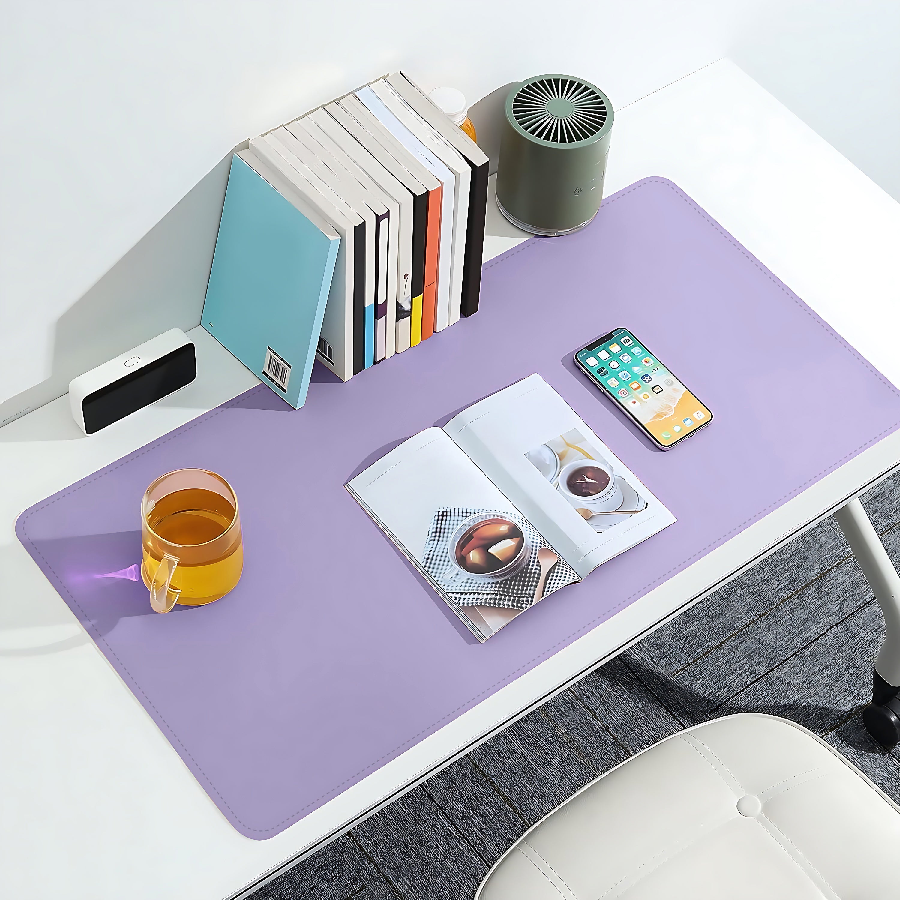 Çift Yüzey Lila ve Turkuaz Deri Mousepad