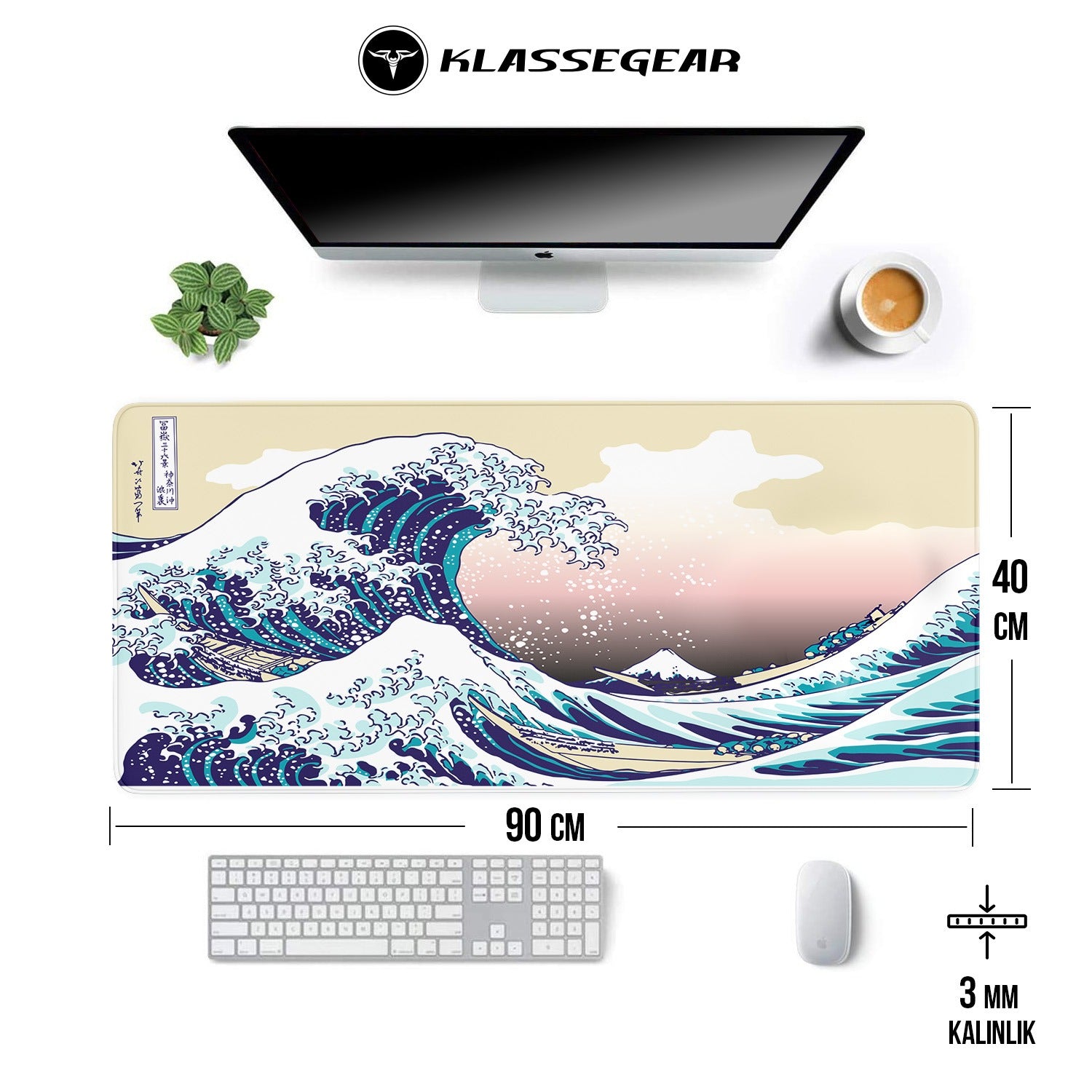 Pro Japon Dalgası 90x40 Gaming Mousepad
