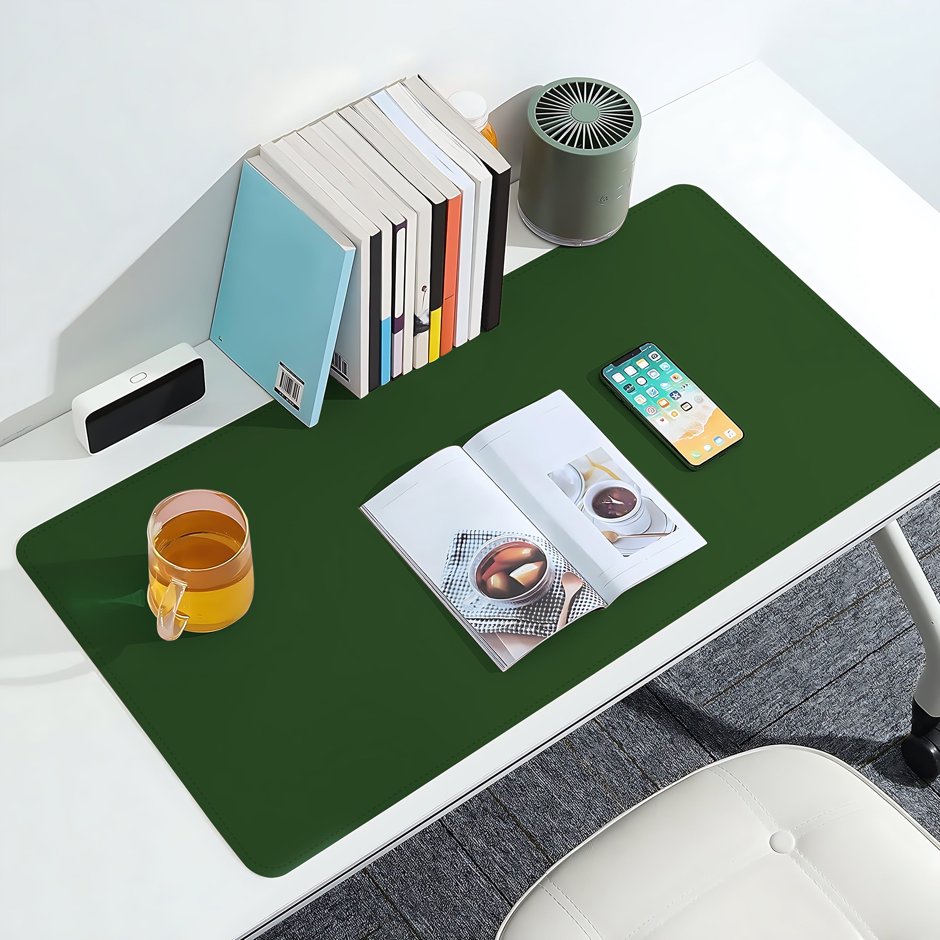 Çift Yüzey Yeşil ve Taba Deri Mousepad