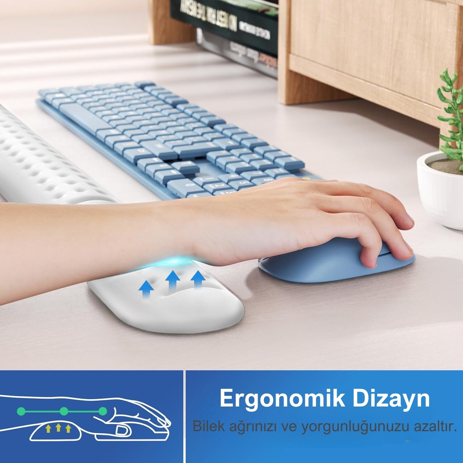 KlasseGear Ergonomik Visco Klavye ve Mouse Bilek Destek Seti