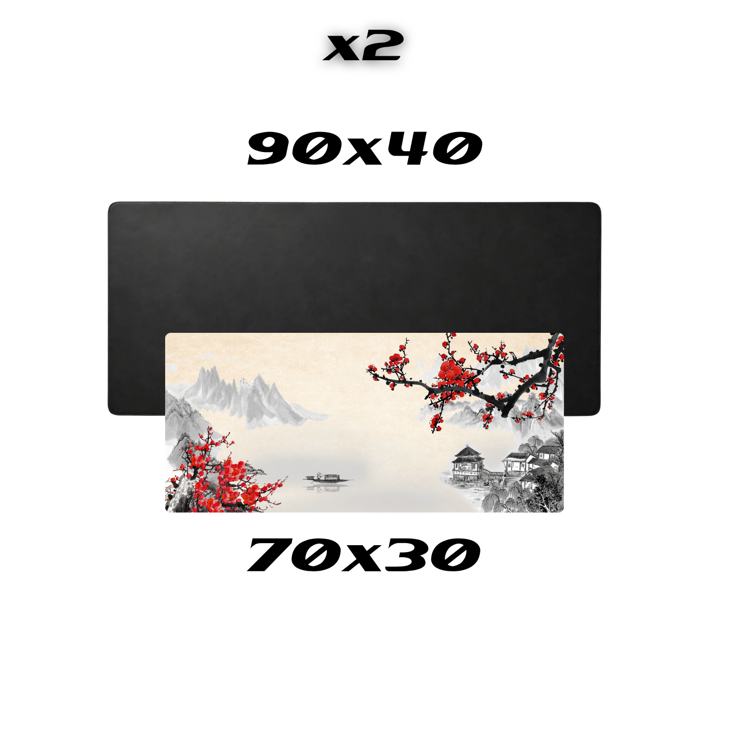 Klasse Pro Black Edition & Cherry Blossom Gaming Mousepad x2 *Baskı Hatalı*