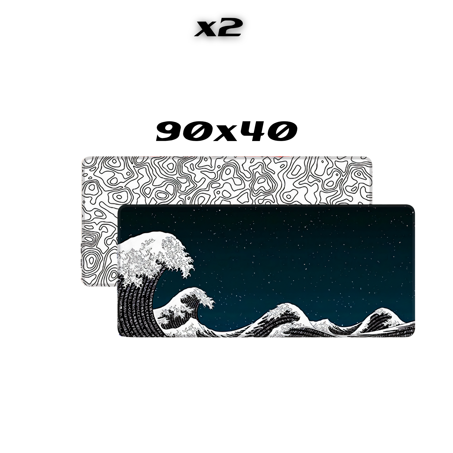 Klasse Pro Gaming Mousepad White Map Lines & Kanagawa x2 *Baskı Hatalı*