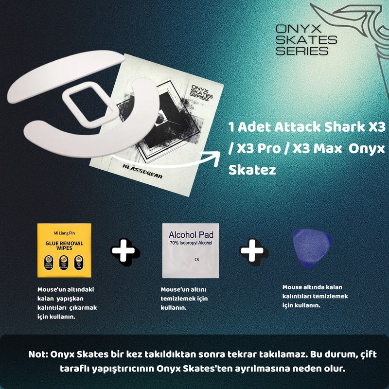 Attack Shark X3 / X3 Pro / X3 Max ile uyumlu Onyx Mouse Skate-4