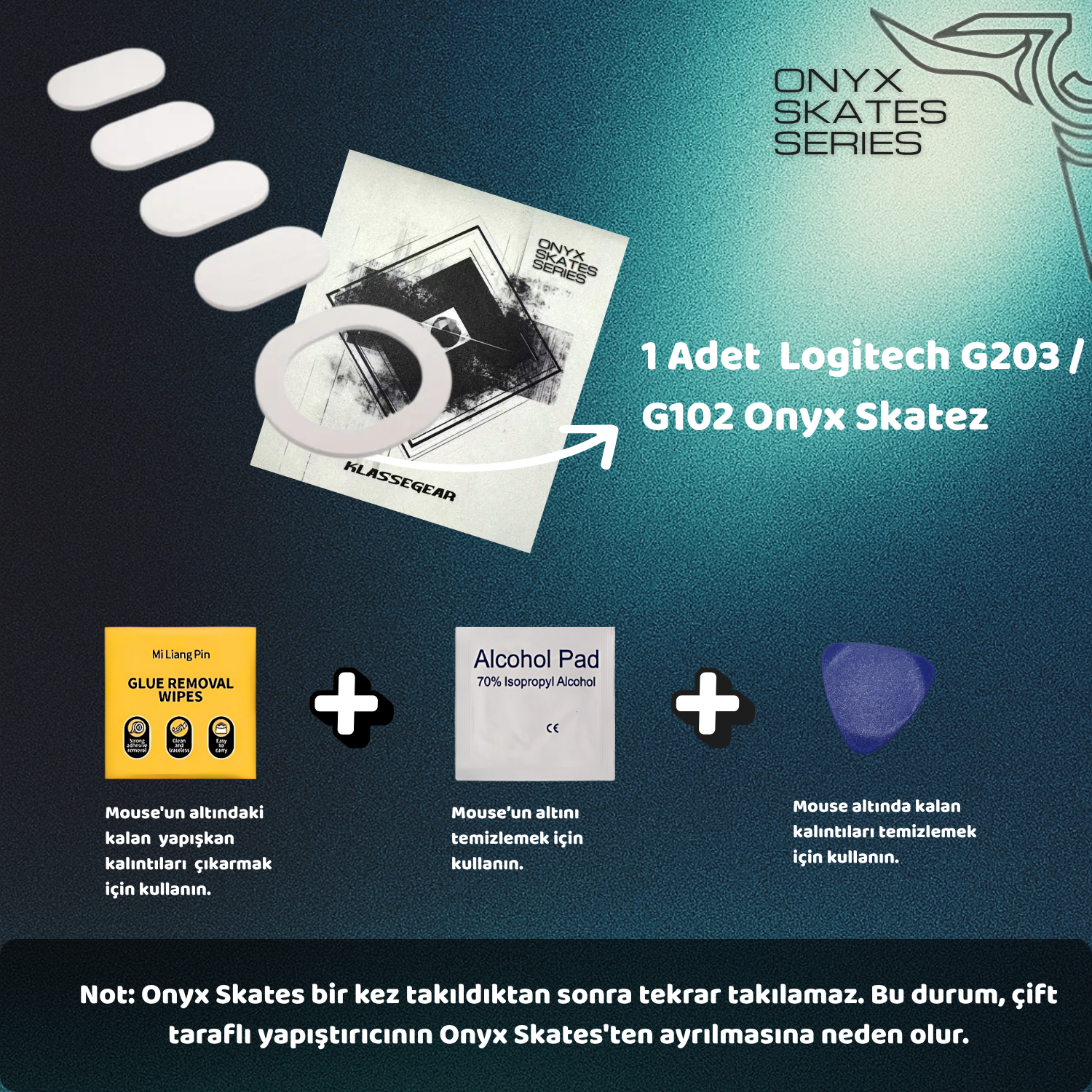 Logitech G203 / G102 ile uyumlu Onyx Mouse Skate