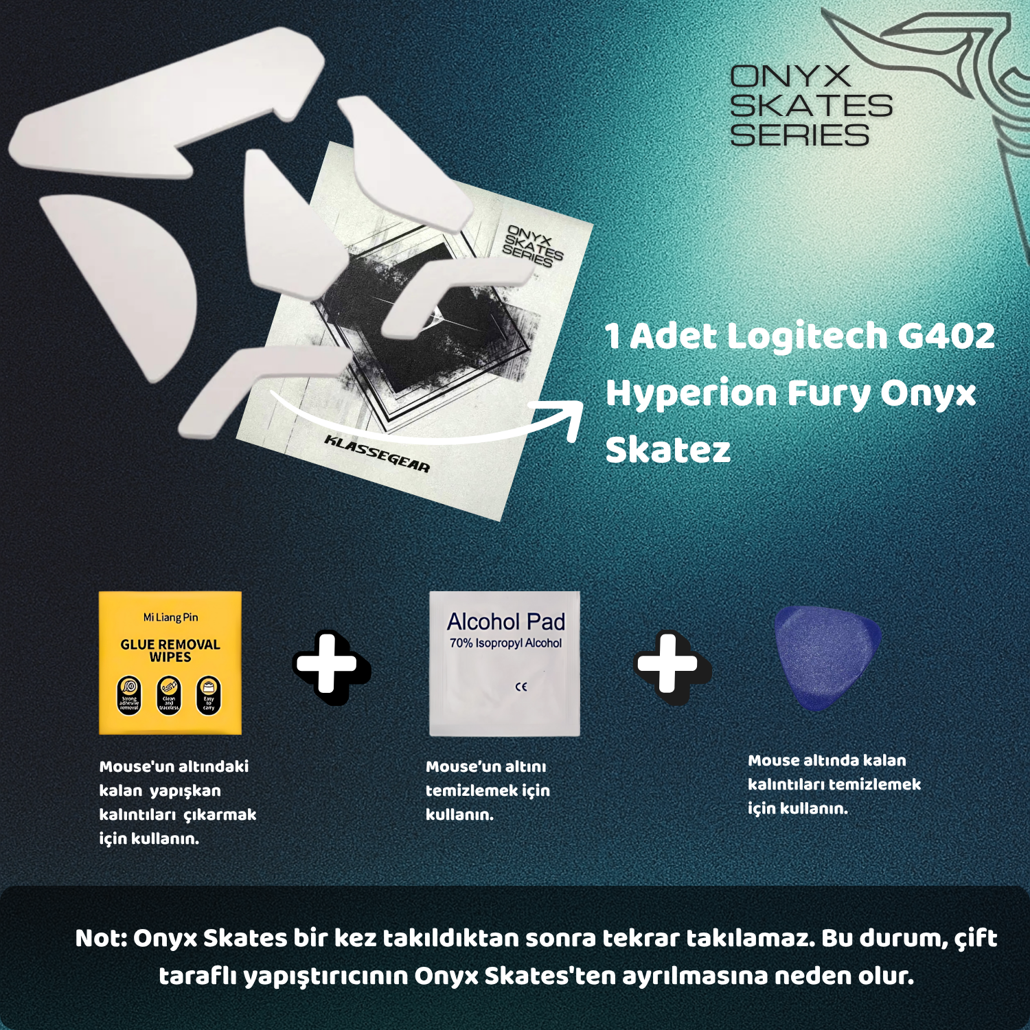 Logitech G402 Hyperion Fury ile uyumlu Onyx Mouse Skate-4