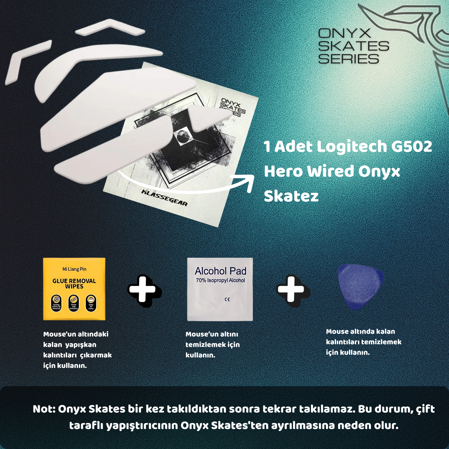 Logitech G502 Hero Wired ile uyumlu Onyx Mouse Skate-4