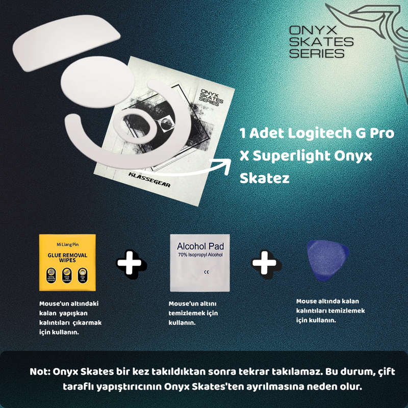 Logitech G Pro X Superlight ile uyumlu Onyx Mouse Skate-4