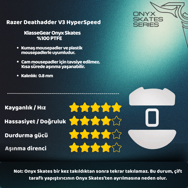 Razer Deathadder V3 HyperSpeed ile uyumlu Onyx Mouse Skate-3