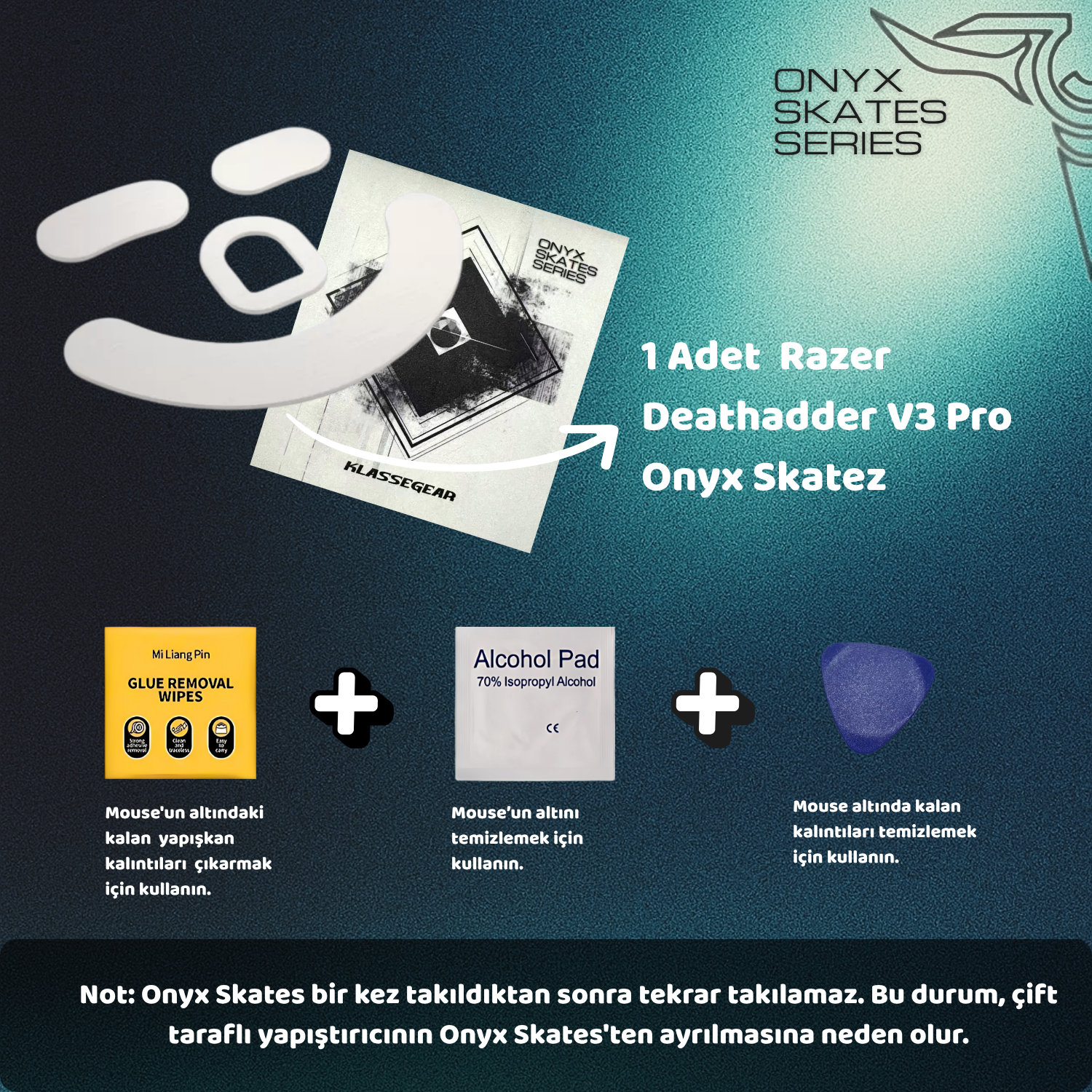 Razer Deathadder V3 Pro ile uyumlu Onyx Mouse Skate