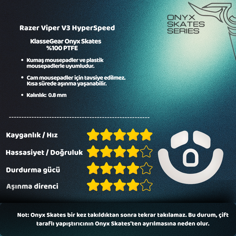 Razer Viper V3 HyperSpeed ile uyumlu Onyx Mouse Skate-3