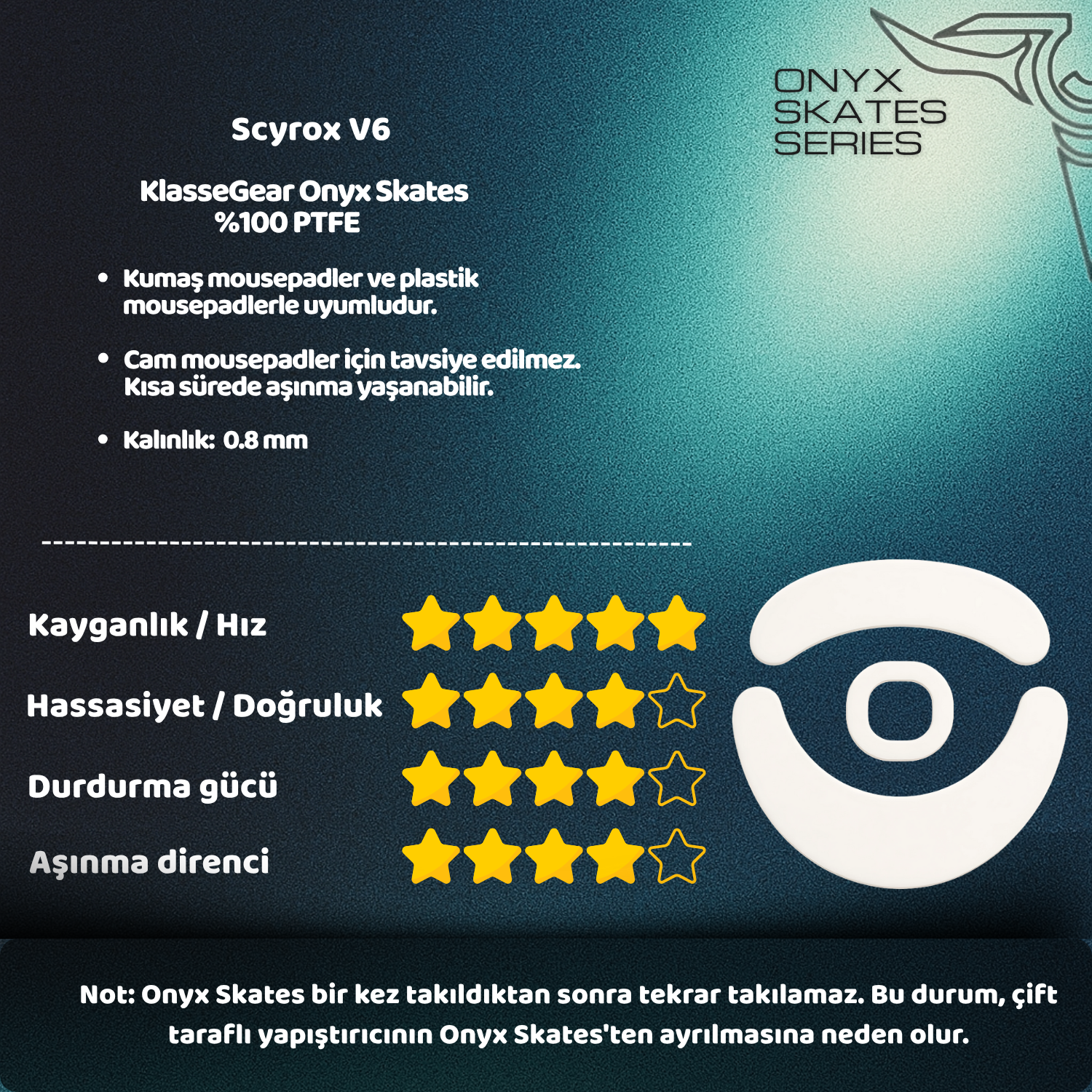 Scyrox V6 ile uyumlu Onyx Mouse Skate