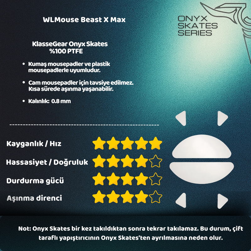 WLMouse Beast X Max ile uyumlu Onyx Mouse Skate-3