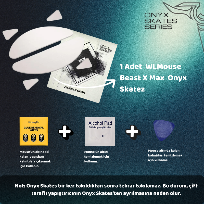 WLMouse Beast X Max ile uyumlu Onyx Mouse Skate-4