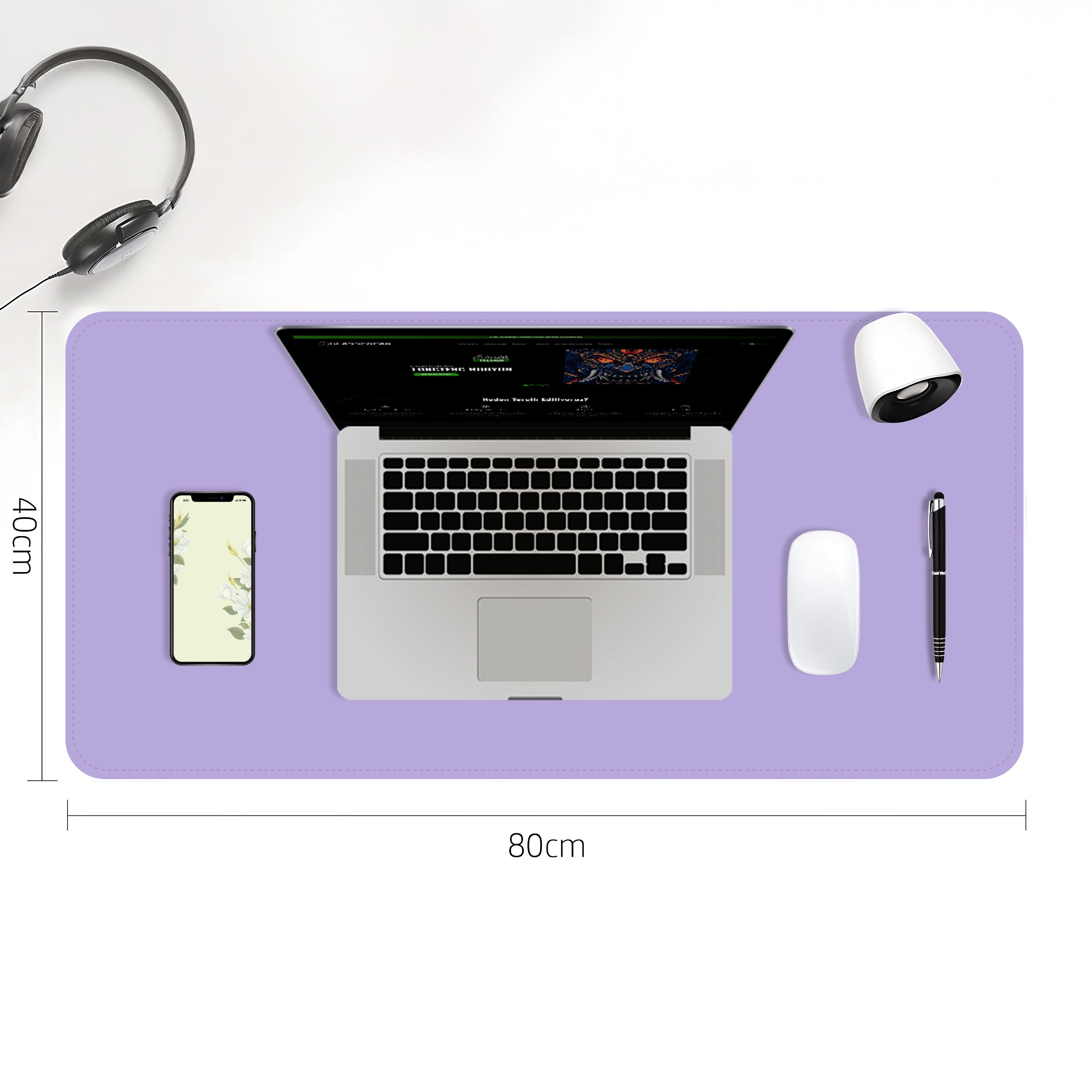 Çift Yüzey Lila ve Turkuaz Deri Mousepad