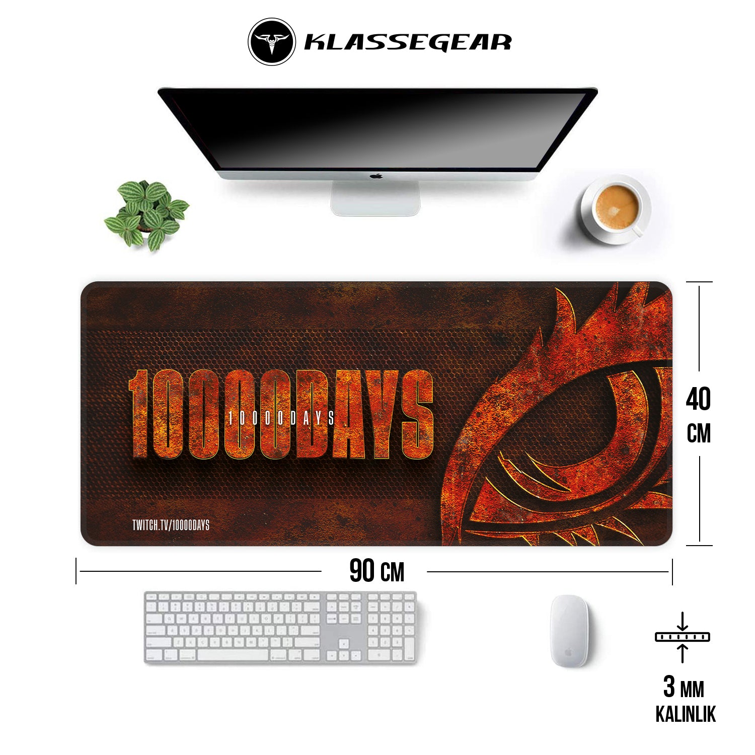 Pro 10000Days 90x40 Gaming Mousepad