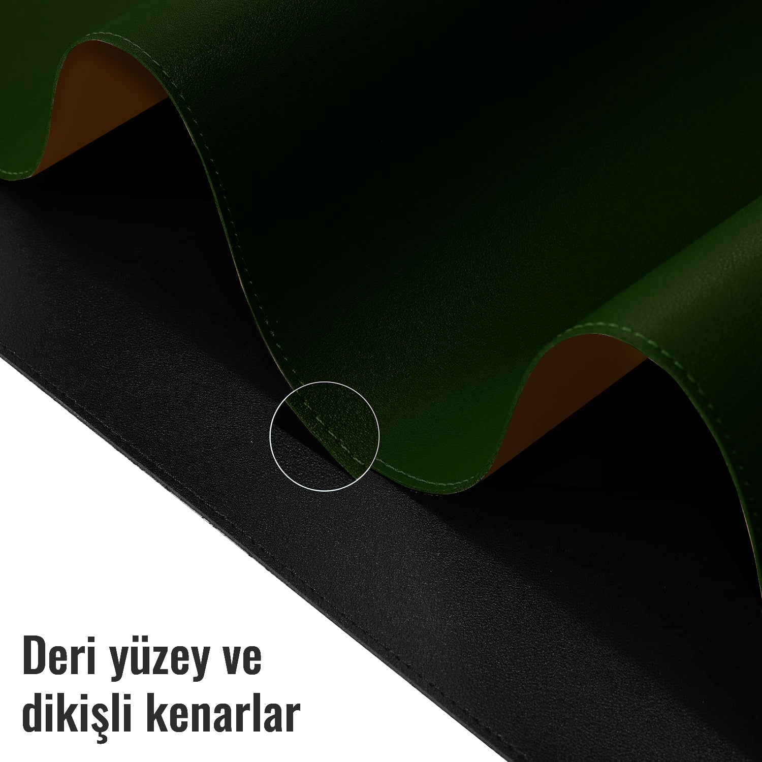 Çift Yüzey Yeşil ve Taba Deri Mousepad